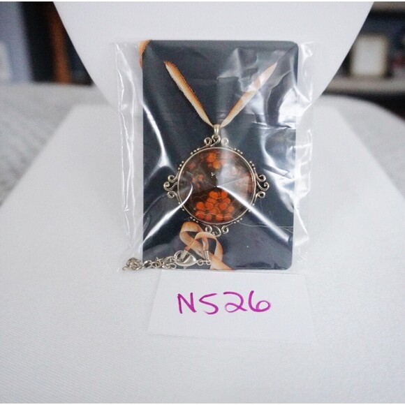 Faceted Flower Pendant Necklace on a Ribbon - Picture 5 of 6